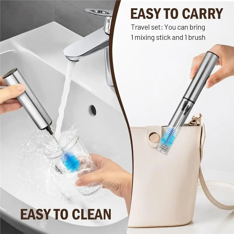 [NEWA66Z!】 Milk Frother Wand For Coffee,Foamer,Latte,Cappuccino,Chocolate,Egg Rechargeable Electric Handheld Frother Whisk