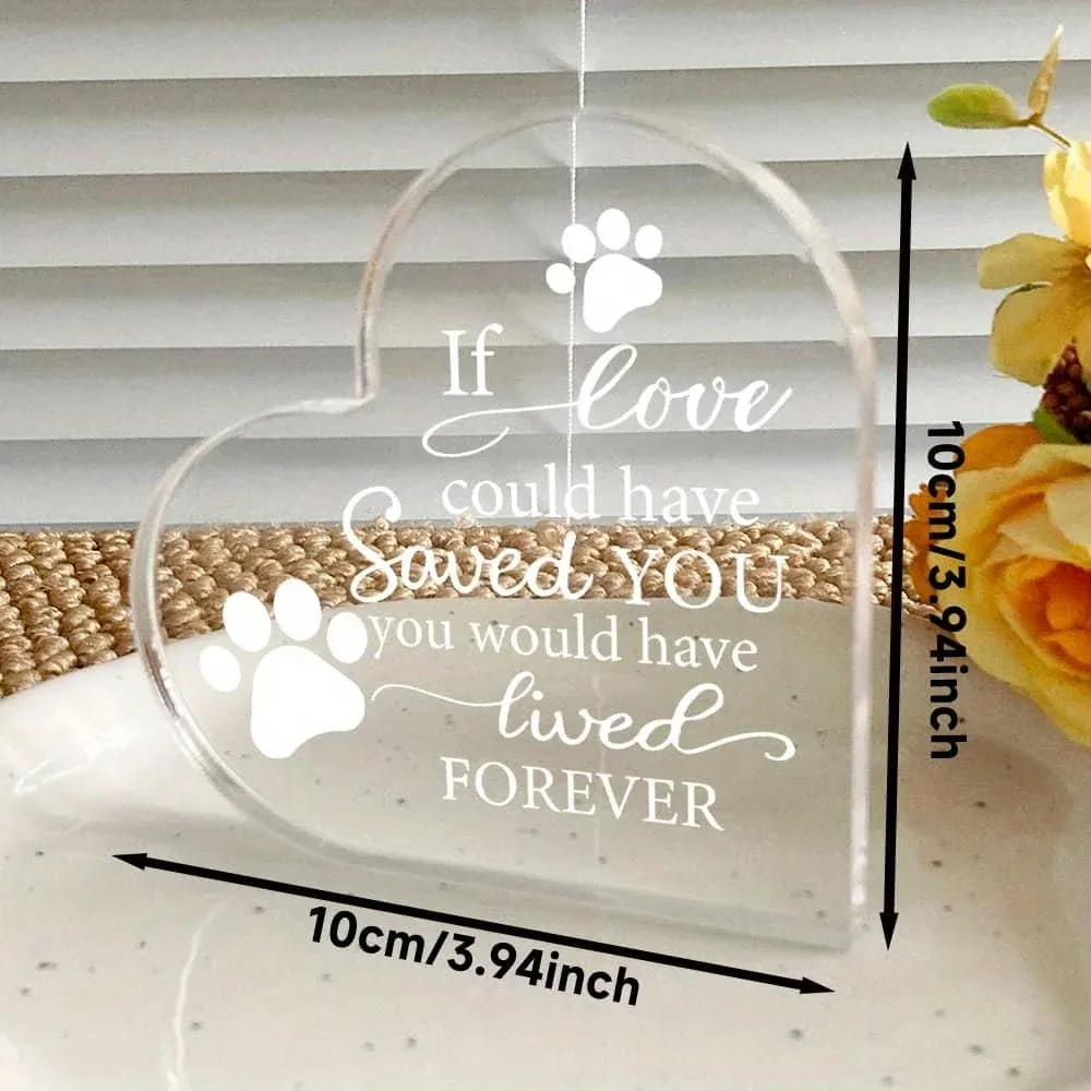 CIFBUY Acrylic Wall Art 2D Decor If Love Saves You Live Forever Cute Unique Women Gift Home Office Pet Loss Comfort Decor