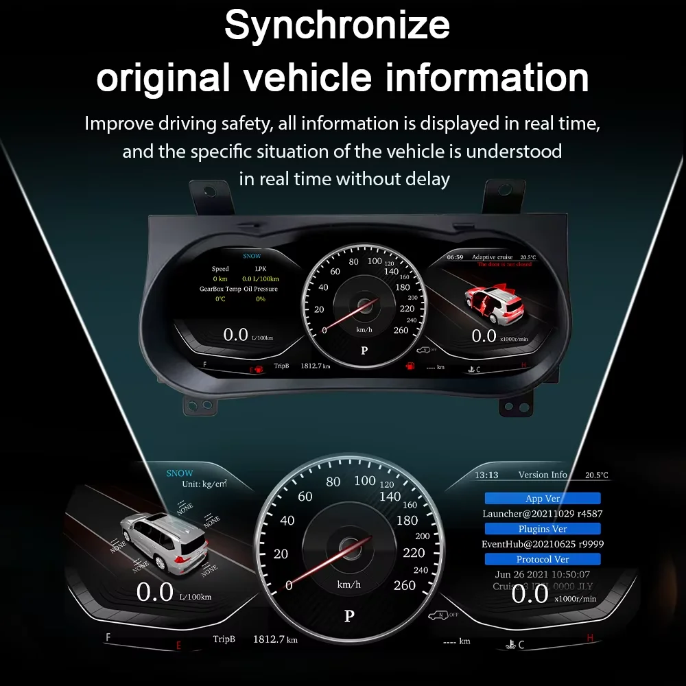 NEW for Toyota Hilux Fortuner 2016-2024 instrument Virtual Cockpit Digital Cluster Car Odometer Screen Dashboard LCD Speed Meter