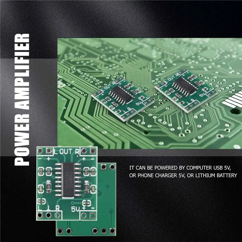 New--5 Pcs Digital Power Amplifier Board,2X3W Type D PAM8403 Audio Module DC 5V Digital Audio Amplifier Board Module