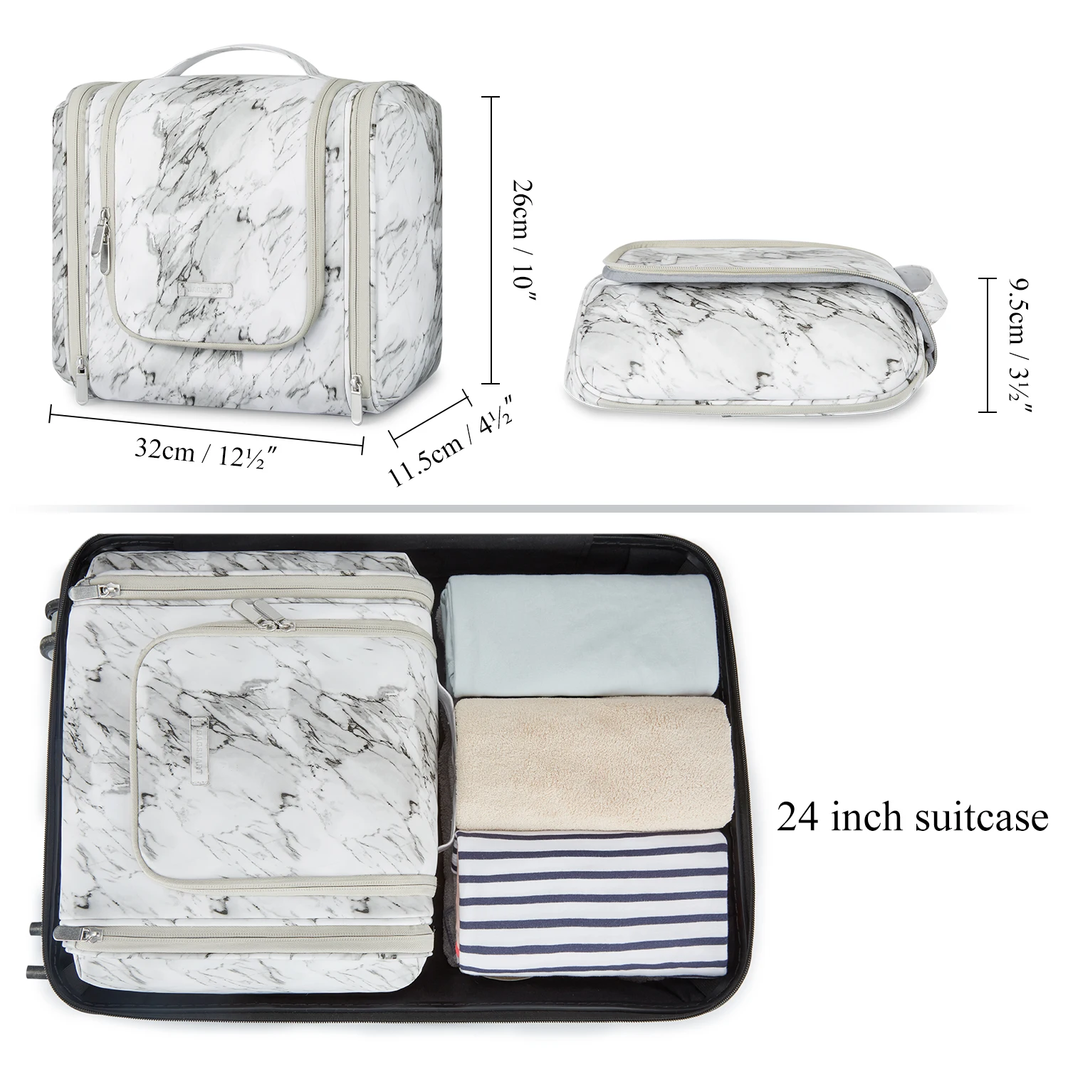 BAGSMART Toiletry Travel Bag Large Capacity Hanging Makeup Bags for Women Waterproof Cosmetic Case Make Up Travel organizer Box