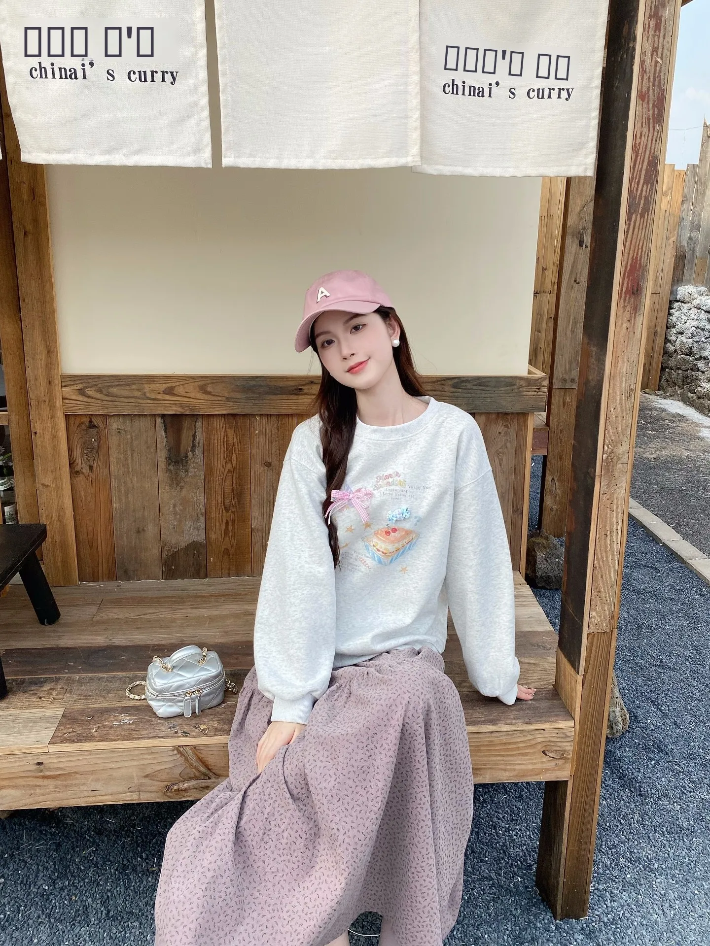 

MOBAI Sweet Loose Lazy Sle round Ne Hoodie Women's New Autumn Top Cartoon Print Comfortable Cotton Polyester Blend