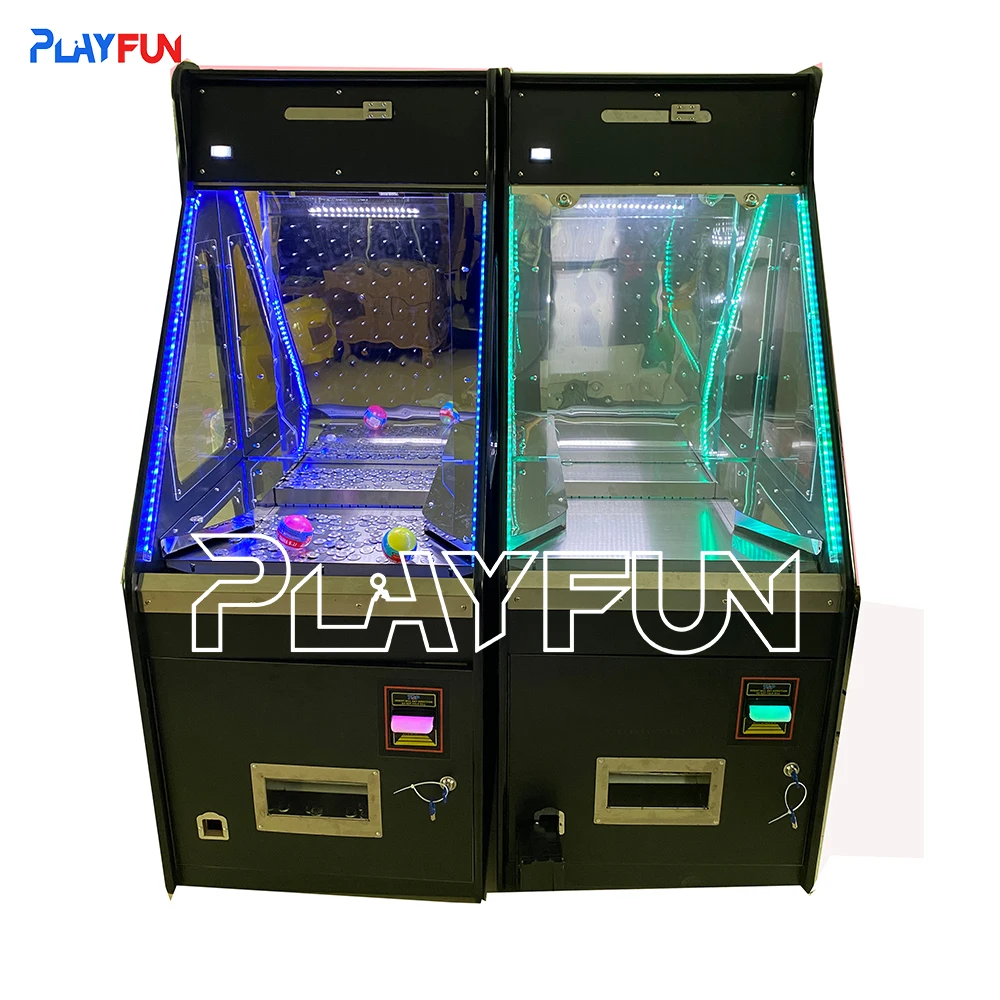 PlayFun USA Popular Quarter Full Black Coin Operated Bonus Hole Coin Pusher Arcade Game Coin Pusher Machine with Bill Change