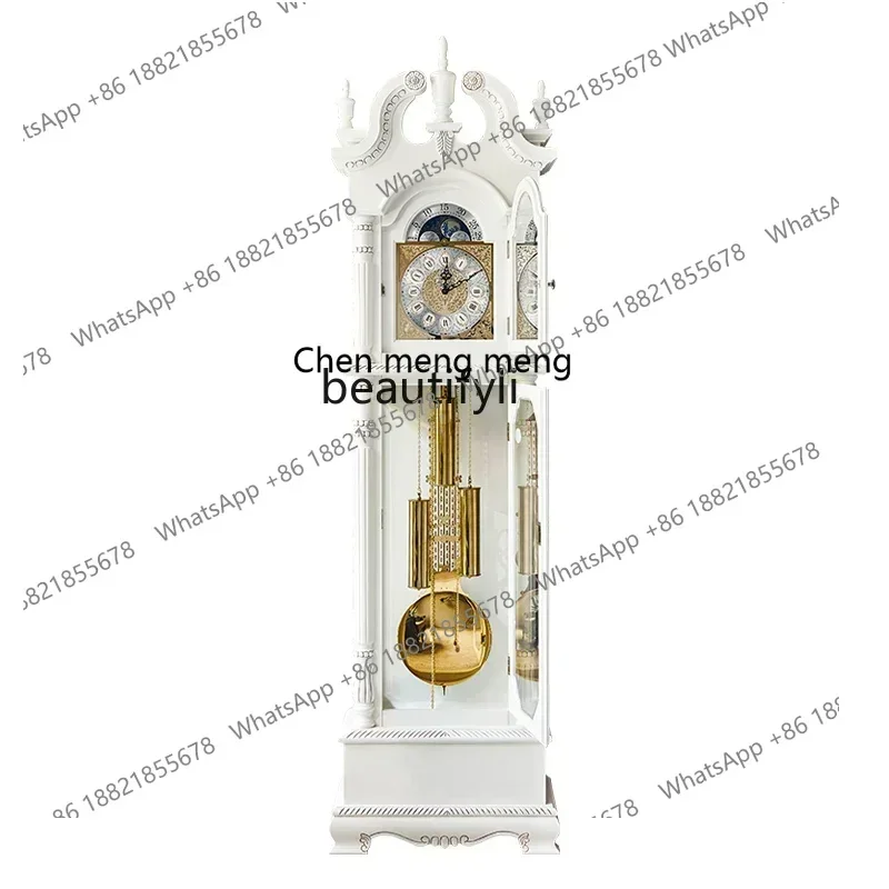 

R Европейские механические напольные часы для гостиной, виллы, ретро, американские белые вертикальные маятниковые часы R