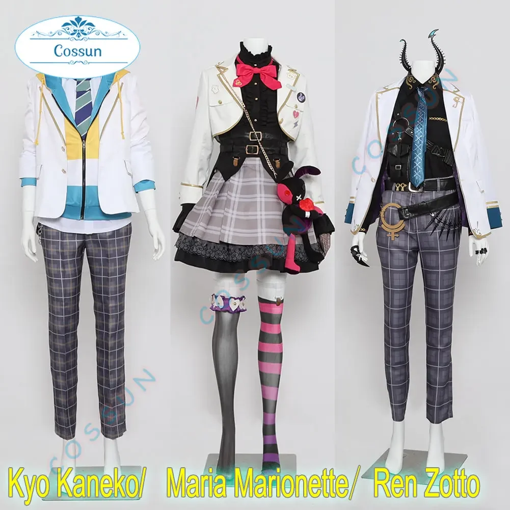 Vtuber Luxiem Nijisanji EN Kyo Kaneko /Maria Marionette / Ren Zotto Cosplay Csotume Halloween Game Outfits Anime Suit