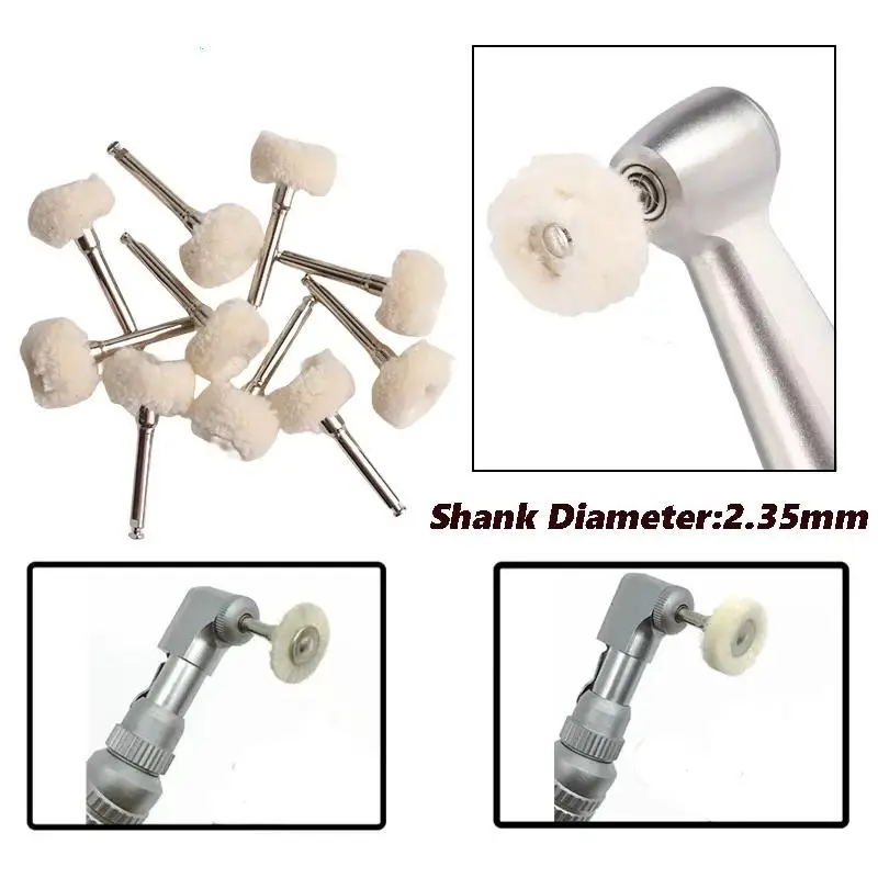 

5Pcs Dental Polishing Fiber Brush Felt Bristle With Mandrel Handle Flat Rotary Lab Dentistry Cup Steel Brushes