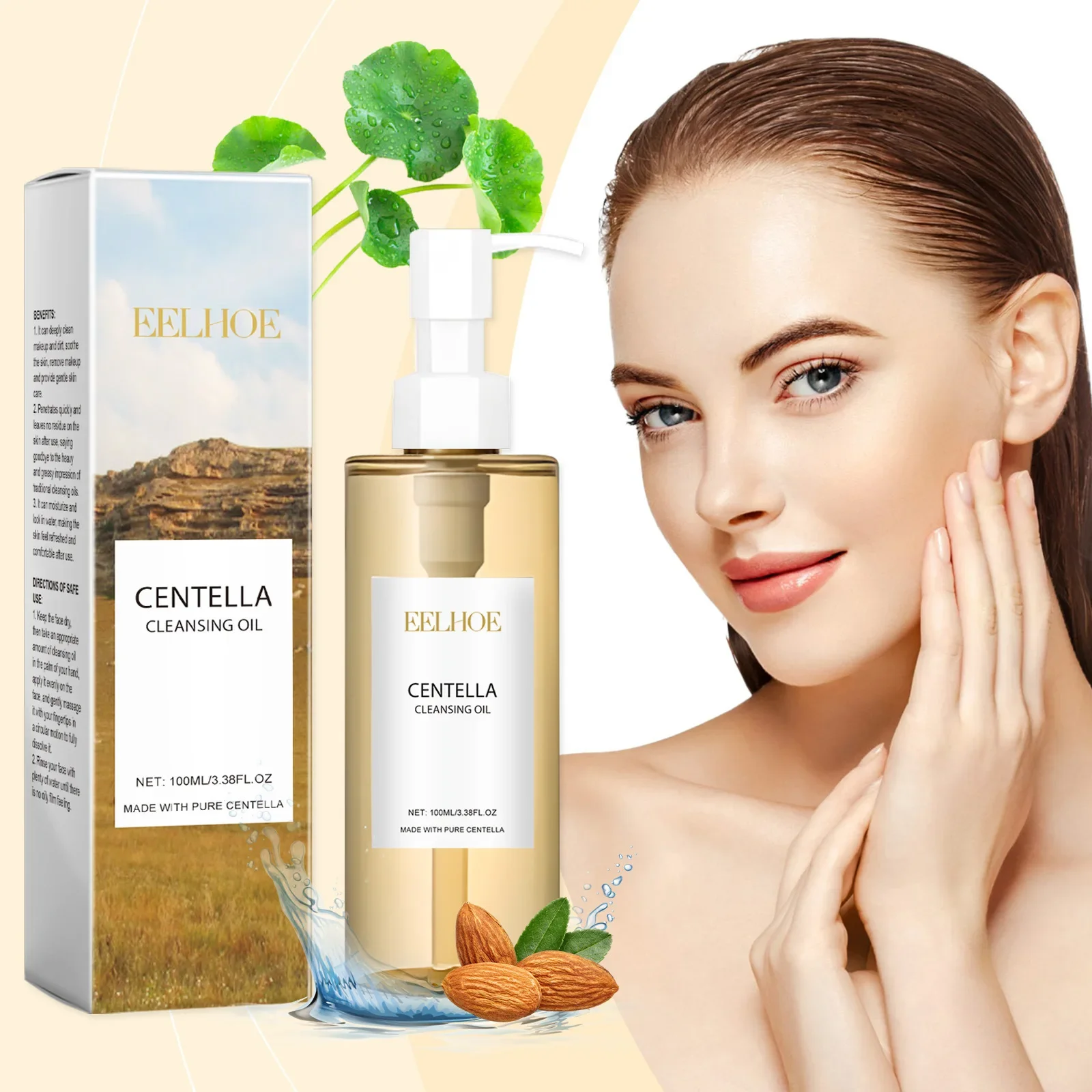 Sdotter New Centella Cleansing Oil Facial Makeup Remover Moisturizing Face Refresher Cleaning Centella Asiatica Extract Vitamin