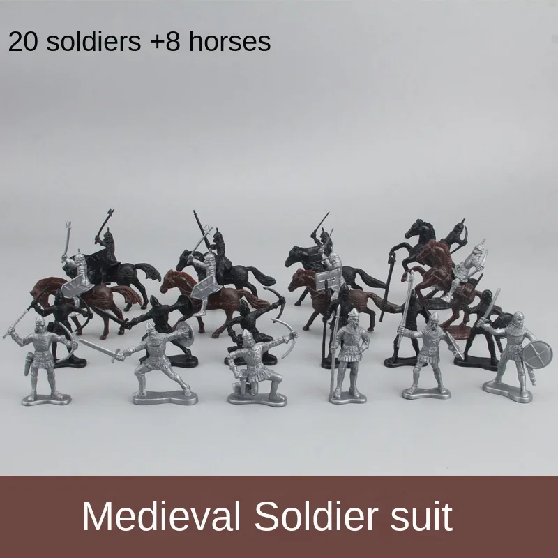 Château Médiéval FUBESK – Jouet Miniature 18x18x20 Cm, 12 Combattants, Catapulte, échelle – Jeu Historique