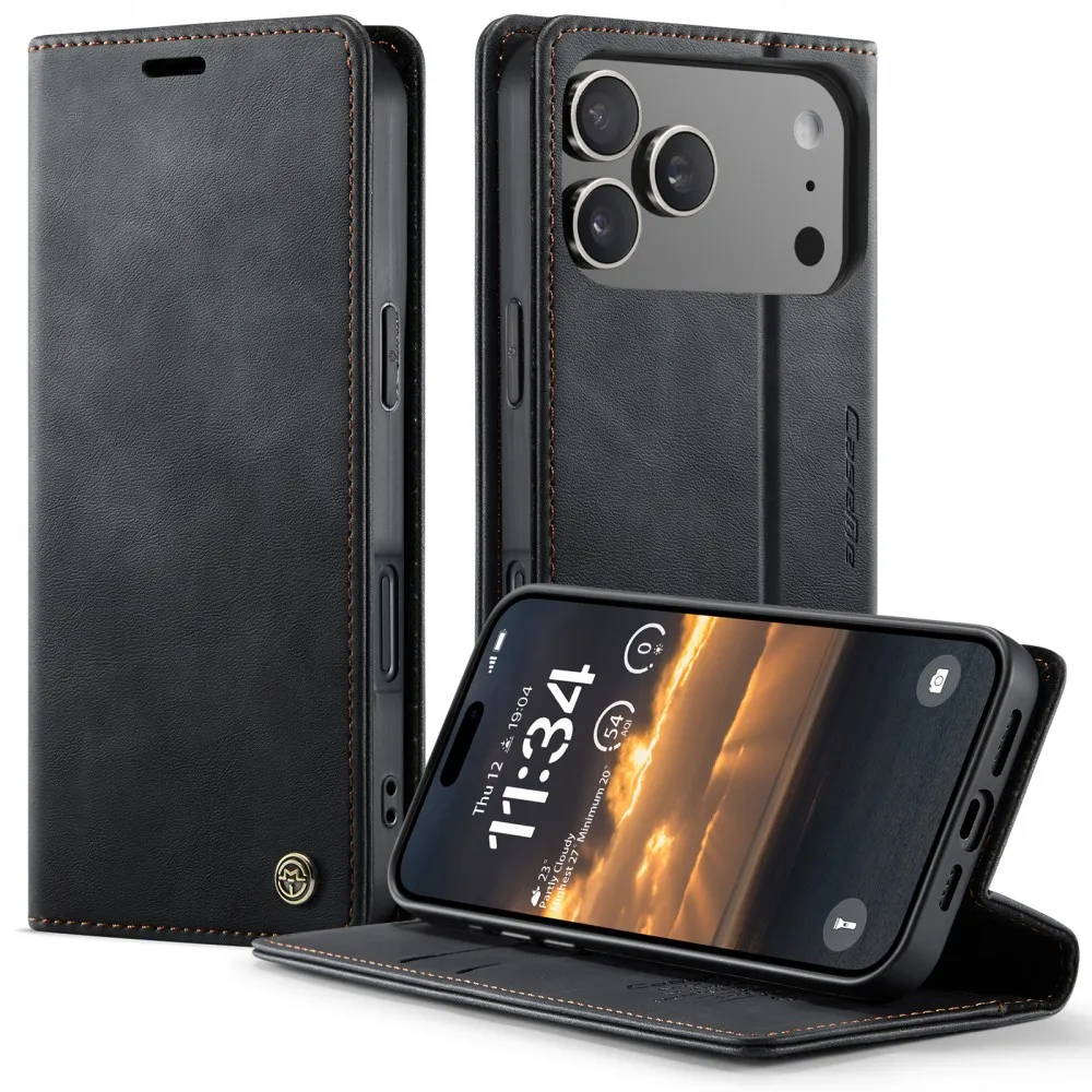 

CaseMe Magnetic Flip Leather Phone Case For Iphone 17 Pro Max Air Wallet Card Slot Shockproof Back Cover