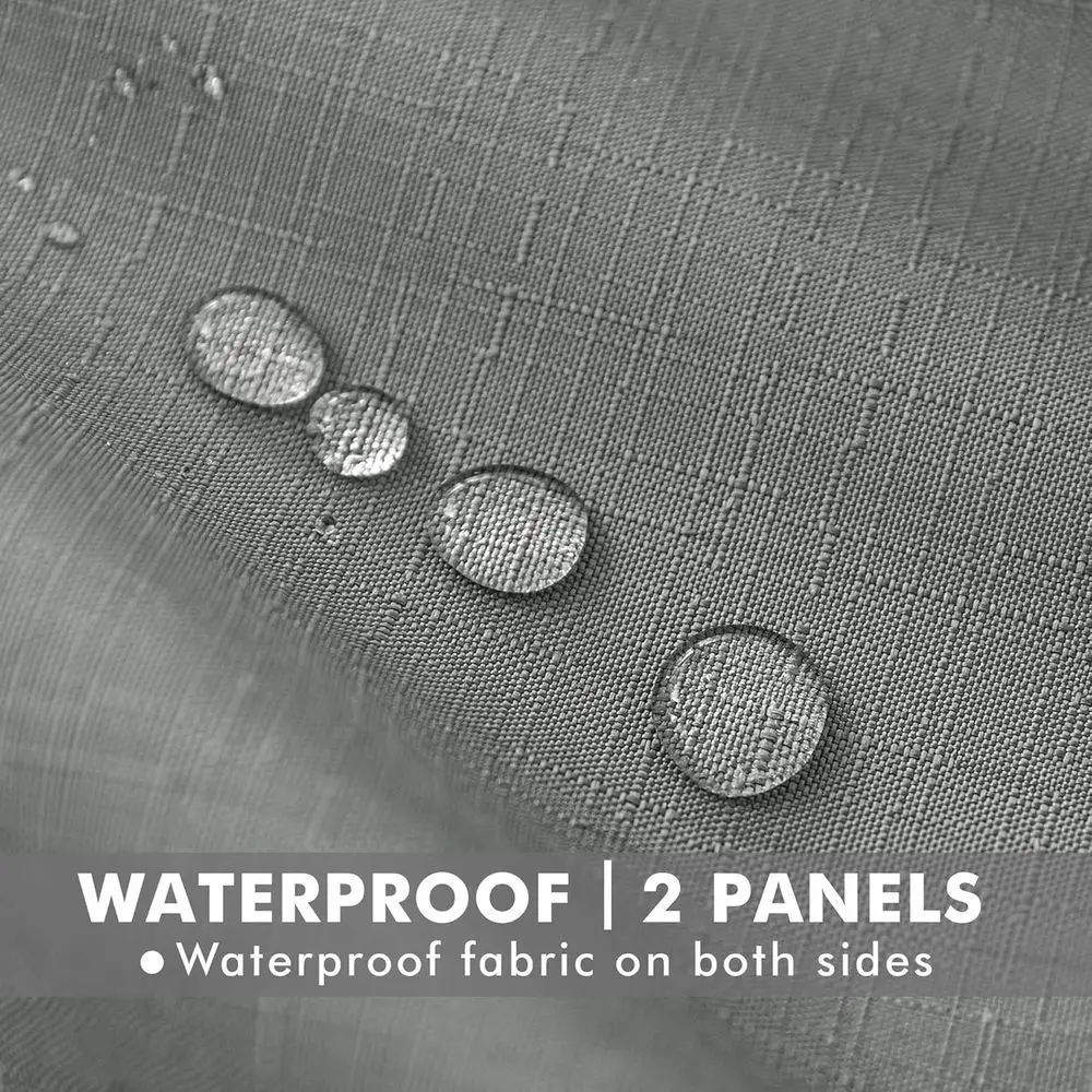 Waterproof Linen Patio Curtains, 54x84, Light Grey, Suitable for Outdoor Spaces