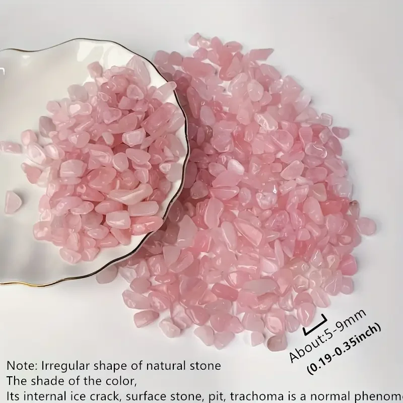 2oz/4oz Natural Crystal Rose quartz Gravel Home Decor Flower Pot Fish Tank Decorative Stone Irregular Shaped Tumbled Chips