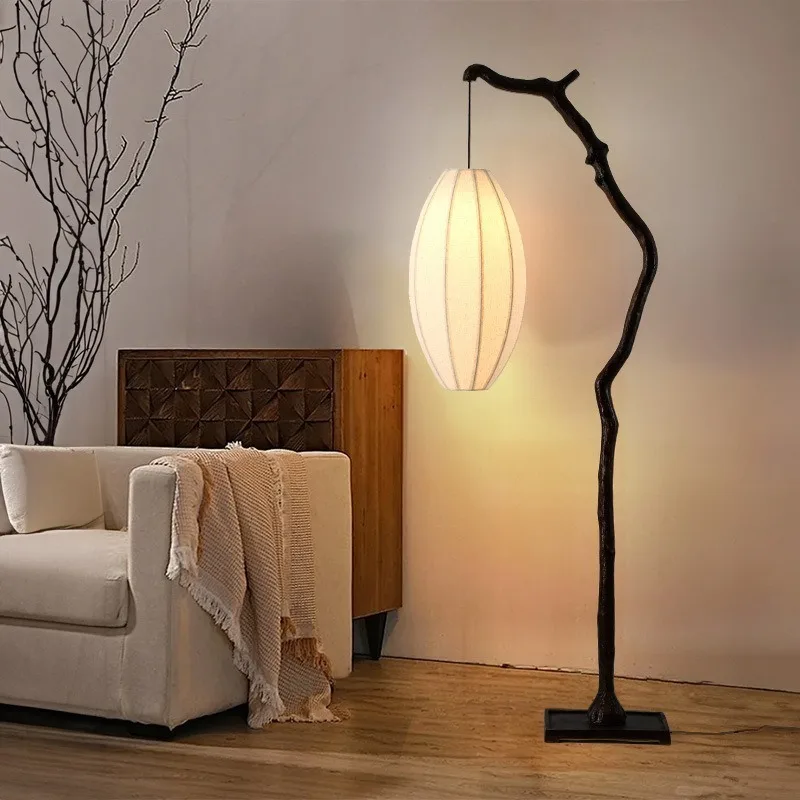 Vintage fabric floor lamp sunset lamp living room home bedroom bedside ambient lamp