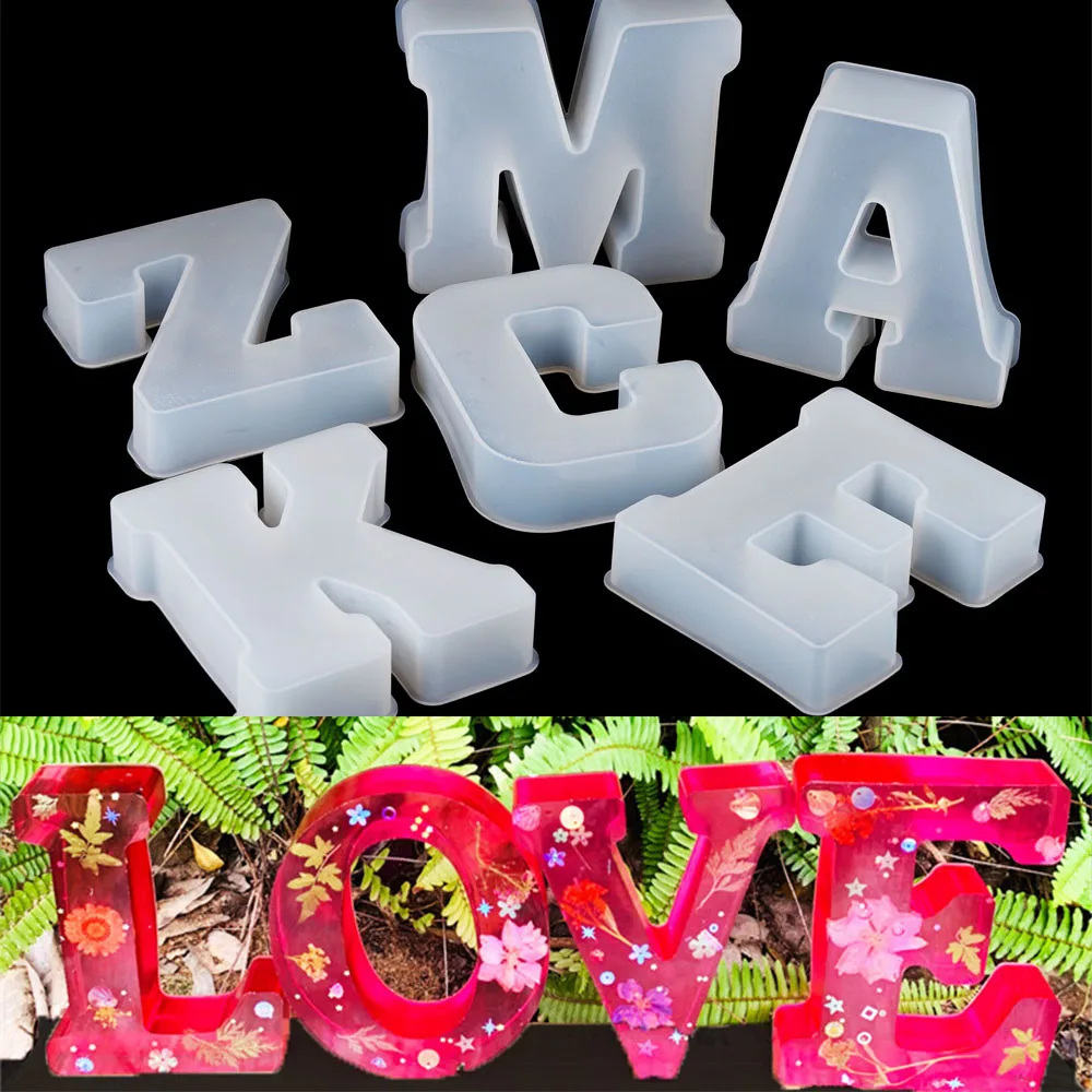 

6.29Inch Large Alphabet Letters Number Silicone Mold for Epoxy Resin DIY Birthday Wedding Party Decoration Crafts Display Mould