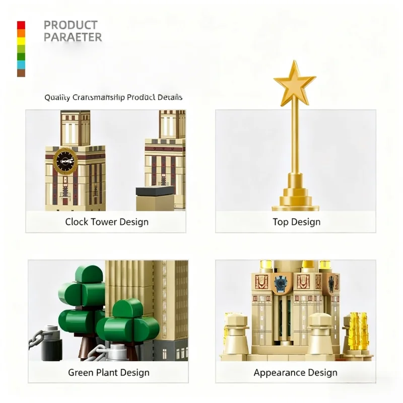 Conjunto de construção de arquitetura OUZEY Spire, modelo universitário de estilo gótico, blocos educativos para adolescentes