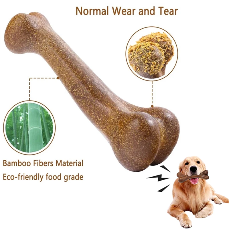 Nearly Indestructible Dogs Bone Toy Natural Non-Toxic Anti-bite Pet Toys For Puppy Medium Large Dog Chew Game Dental Care Stick