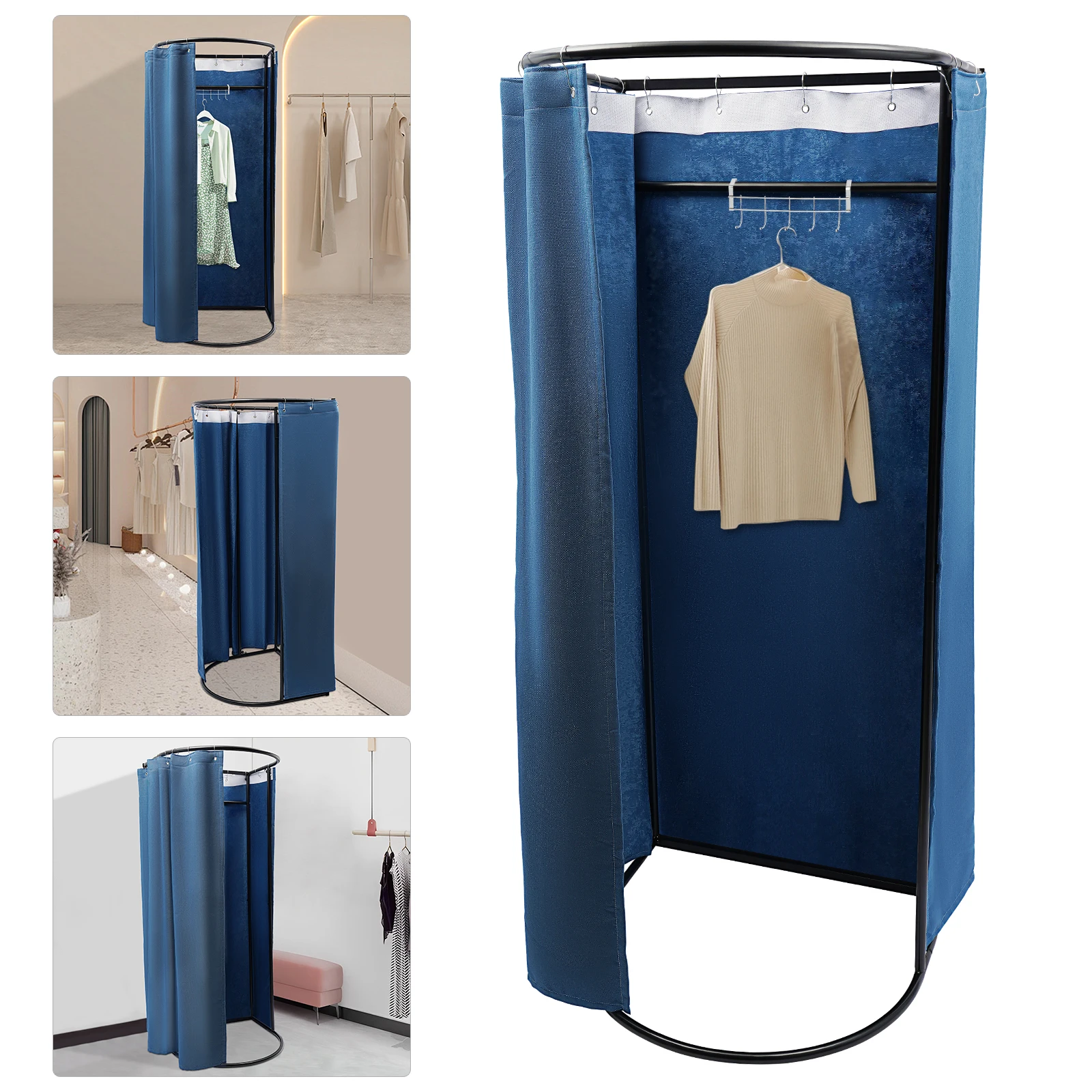 

D-образная портативная палатка для раздевалки — гардеробная для конфиденциальности для внутреннего и наружного дома, офиса, торгового центра — синий