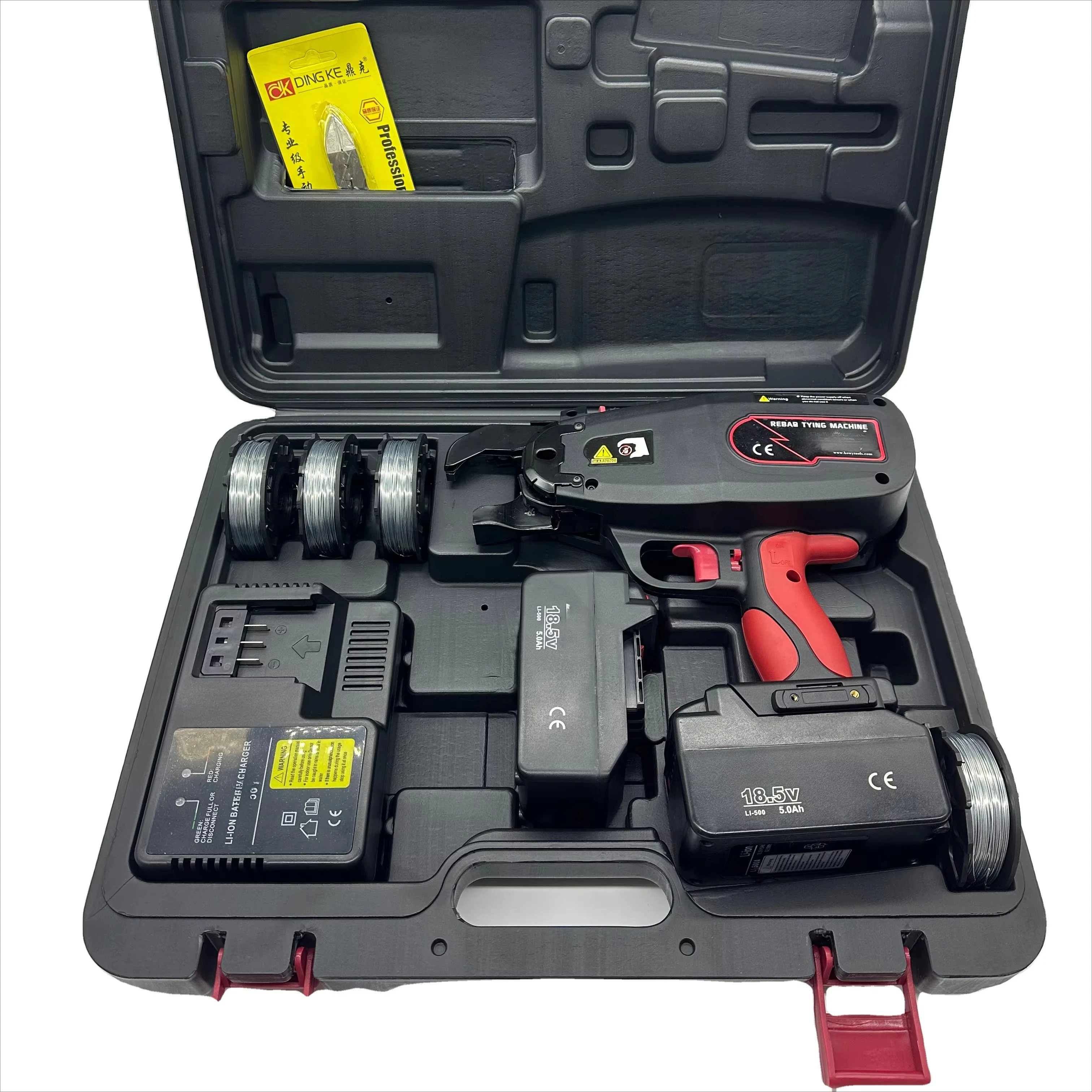 Professional Construction Rebar Tier, Cordless Lithium Powered Steel Bar Tying Gun, Portable Reinforcing Bar Tool