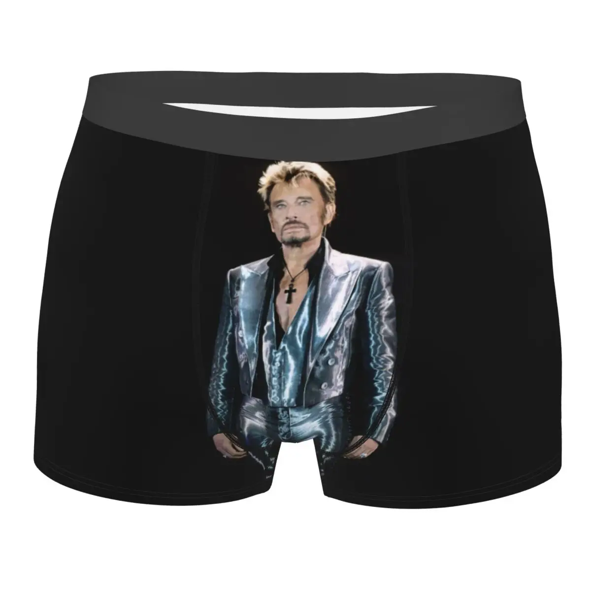 Cool French Rock Singer Johnny Hallyday Boxers Shorts Underpants Men's Breathbale Briefs Underwear