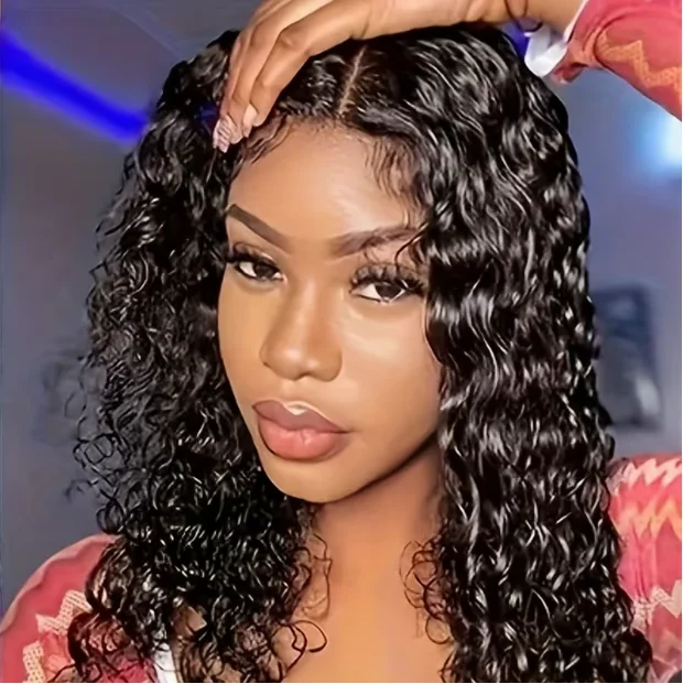 1 Piece Women's Short Brazilian Wavy Wig - No Closure, Deep Wave, Made of Soft & Breathable Synthetic Fiber, Ideal for Daily Wea