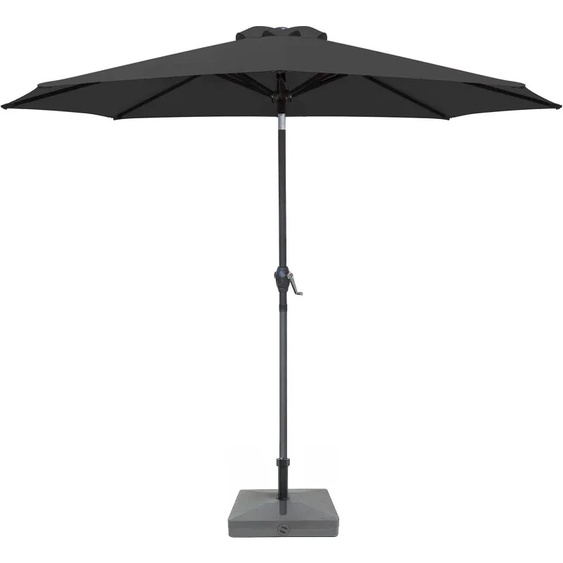 

9FT Patio Umbrella Outdoor Market Table Umbrella with Push Button Tilt, Crank and 8 Sturdy Ribs for Garden, Lawn,Backyard & Pool