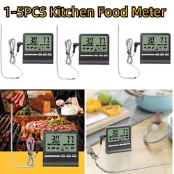 Digital Cooking Thermometer Kitchen Meat Food Temperature Tester for Oven BBQ Grill Timer Function with Probe Meat Heat Meter