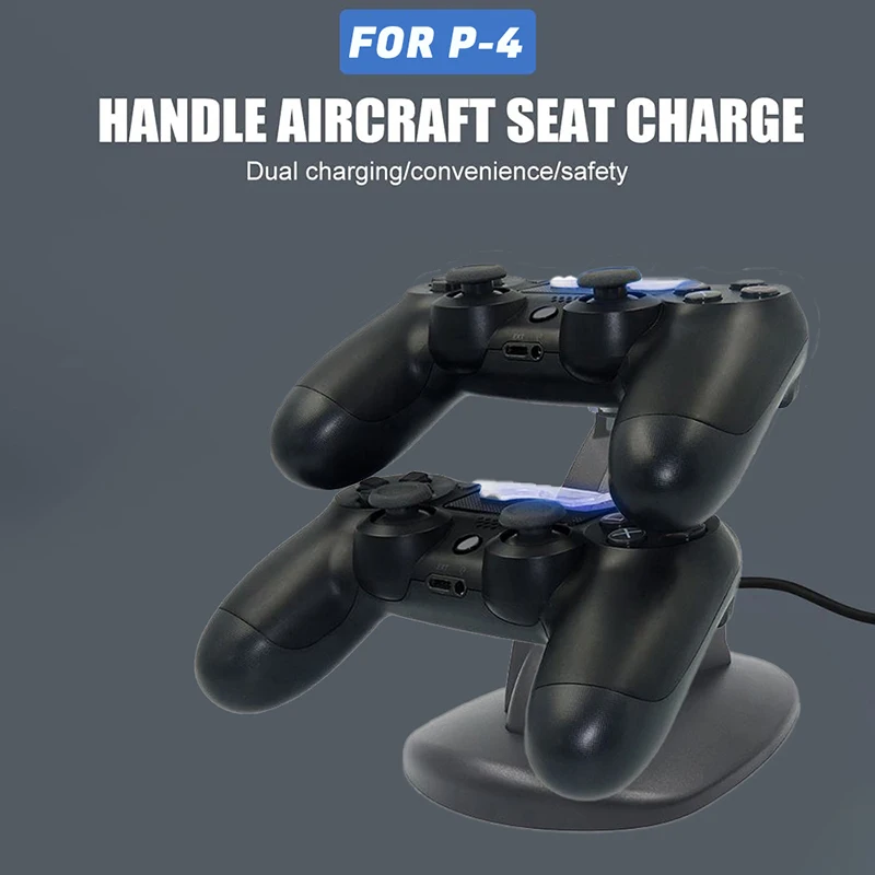 Charging Dock for PS4/PS4 Slim/PS4 Pro Controller, Charger for Dual Playstation 4 Controllers with LED Micro USB Ports