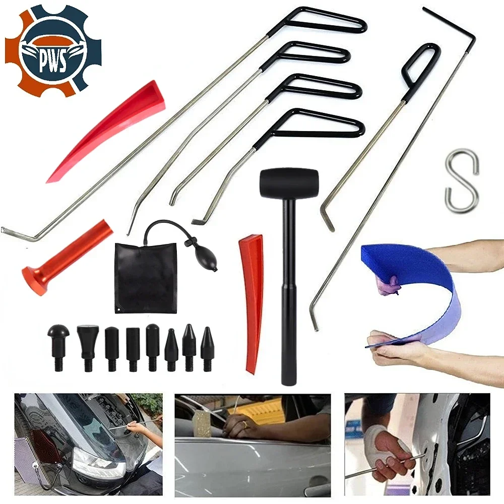 

Auto Dent Repair Rod Hook Tool Paintless Dent Repair Car Dent Repair Kit Hail Hammer Dent Removal Kit for Automotive Dent Repair