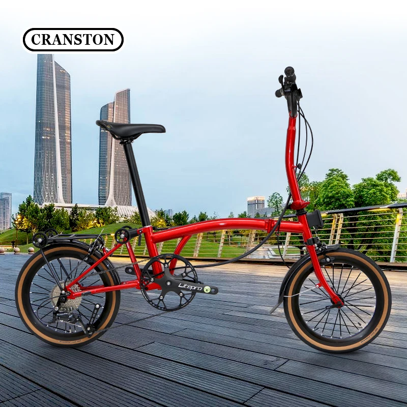 

Cranston 16 inch small cloth 9-speed three-fold bicycle portable retro ultra-light female variable speed bicycle adult