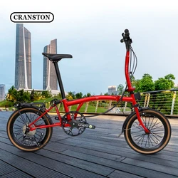 Cranston 16 inch small cloth 9-speed three-fold bicycle portable retro ultra-light female variable speed bicycle adult