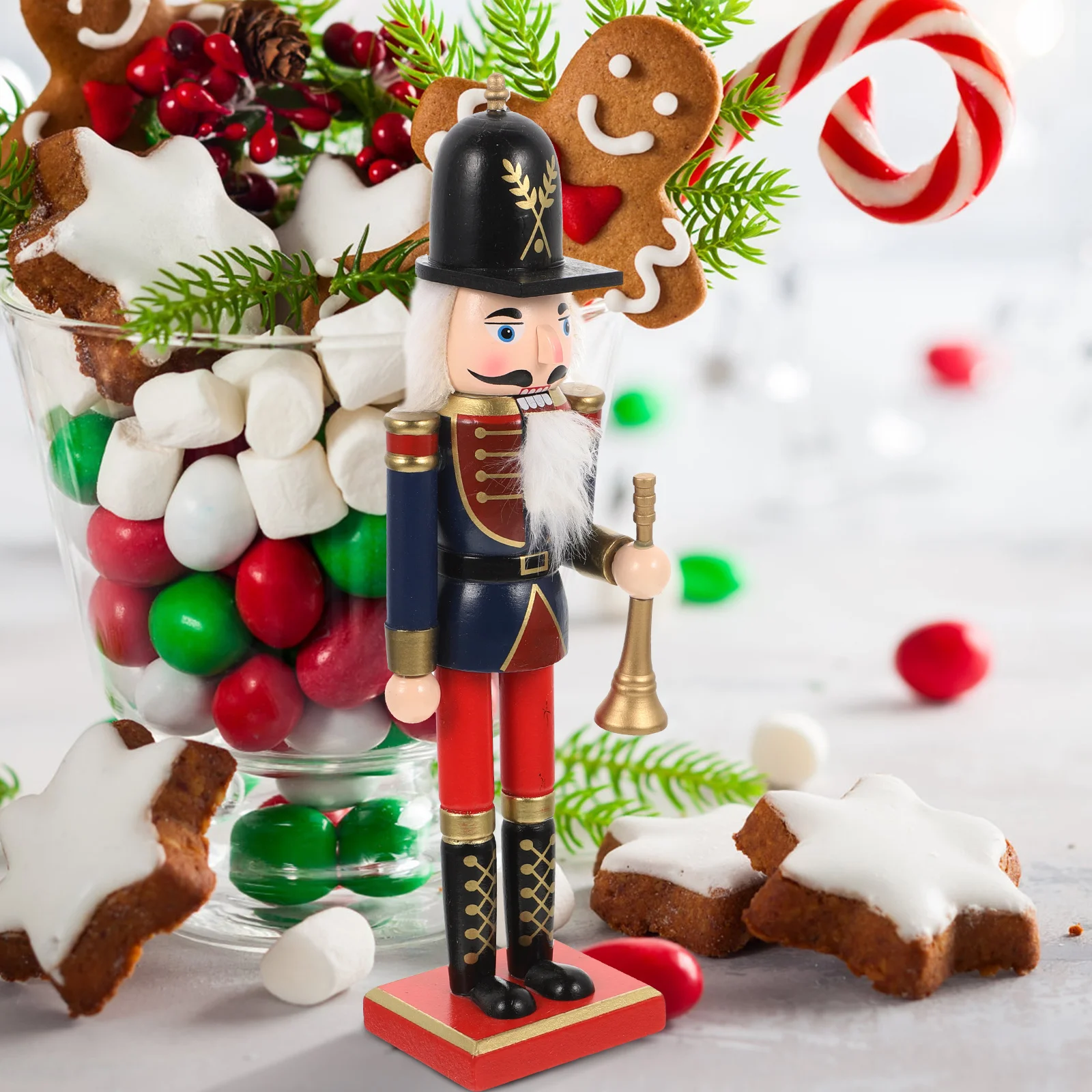 

Wooden Nutcracker Soldier Ornament Christmas Decorations Xmas Wood Nutcrackers Desktop Craft Home Car Office Photo Prop Sturdy