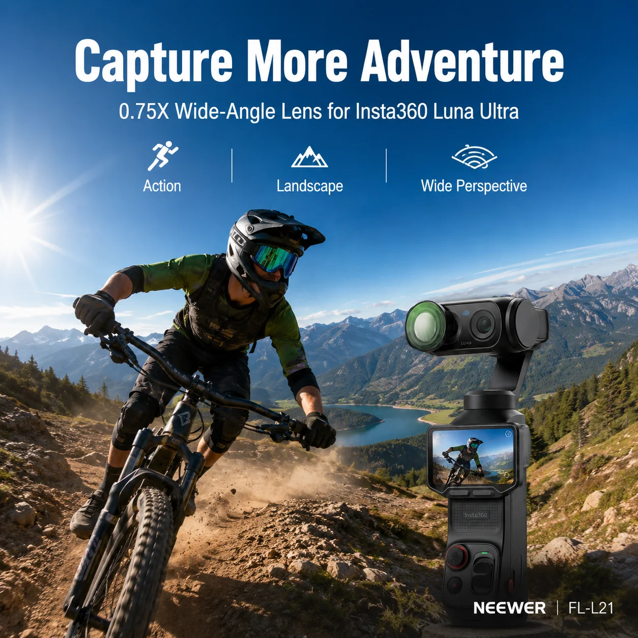 NEEWER 0,75x Weitwinkelobjektiv Kompatibel mit Insta360 Luna Ultra, HD Magnetisches Fotografie-Zubehör Action-Kamera-Objektiv – Detail 8