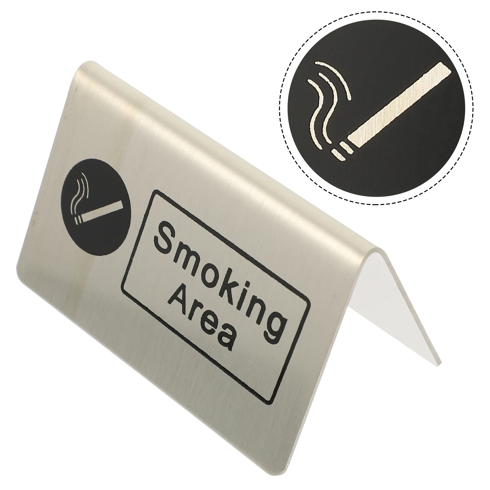 

Stainless Steel Smoking Area Table Signboard Indoor Sturdy Warning Indicator Public Places Clear Printed Stackable Easy