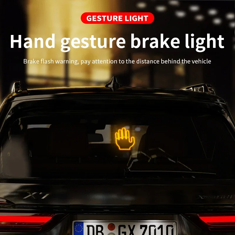 

Gesture LED Funny Car Finger Light with Remote Gesture LED Funny Back Window Sign Car Middle Finger Car Light love you Gesture