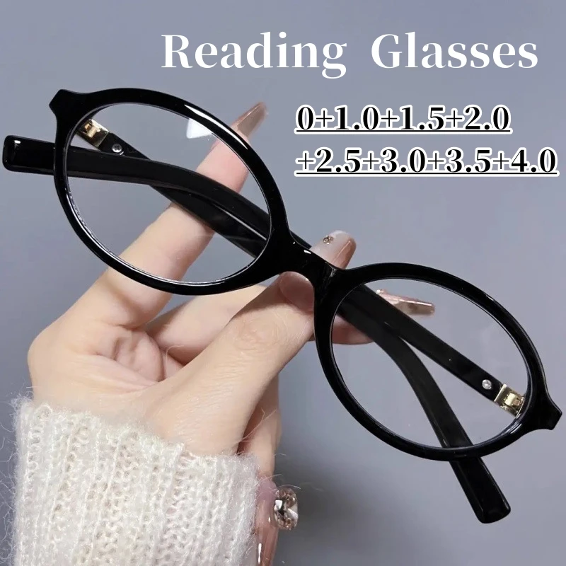 

Unisex Vintage Ultralight Reading Glasses Men Women Retro Small Oval Hyperopia Eyeglasses Fashion Full Frame Far Sight Eyewear