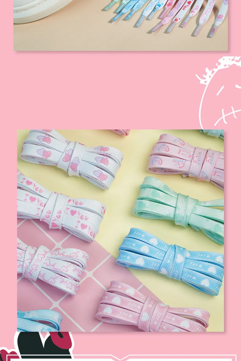 Flache Herz-Schnürsenkel, personalisierte Valentinstags-Rosa-Liebes-Schnürsenkel, Paar-Schnürsenkel für Sportschuhe aus Canvas, 1 Paar – Detail 5