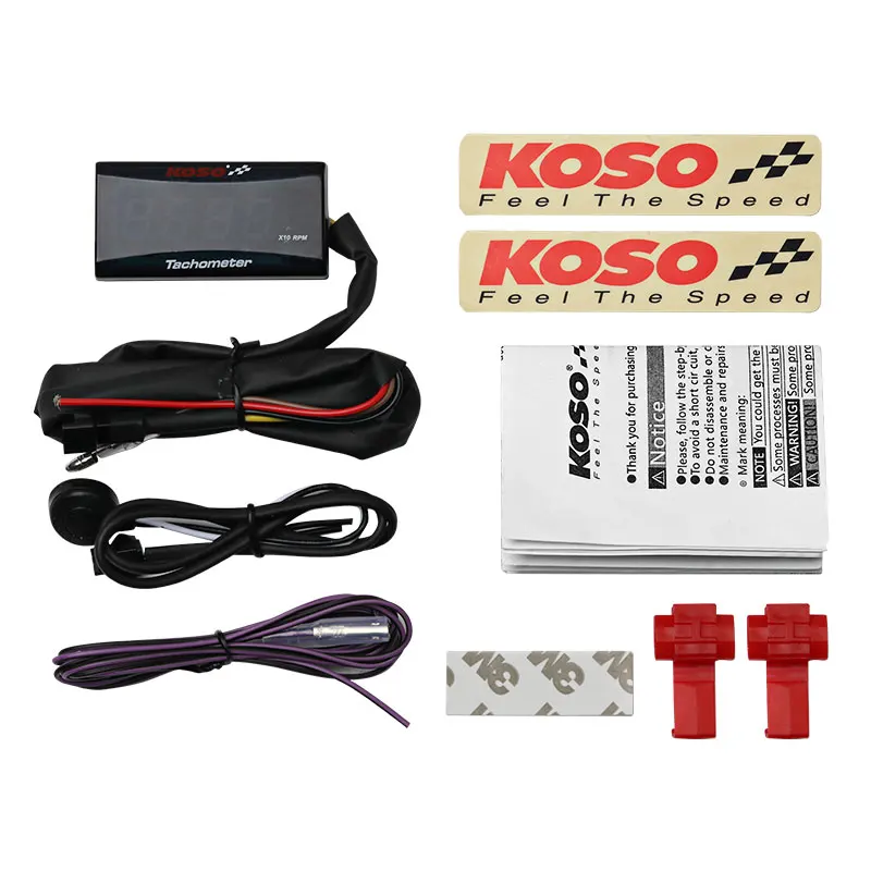 KOSO-tacómetro Universal para motocicleta, medidor de RPM, pantalla Digital LCD, tacómetro de motor, Mini medidor para YAMAHA, KAWASAKI, SUZUKI