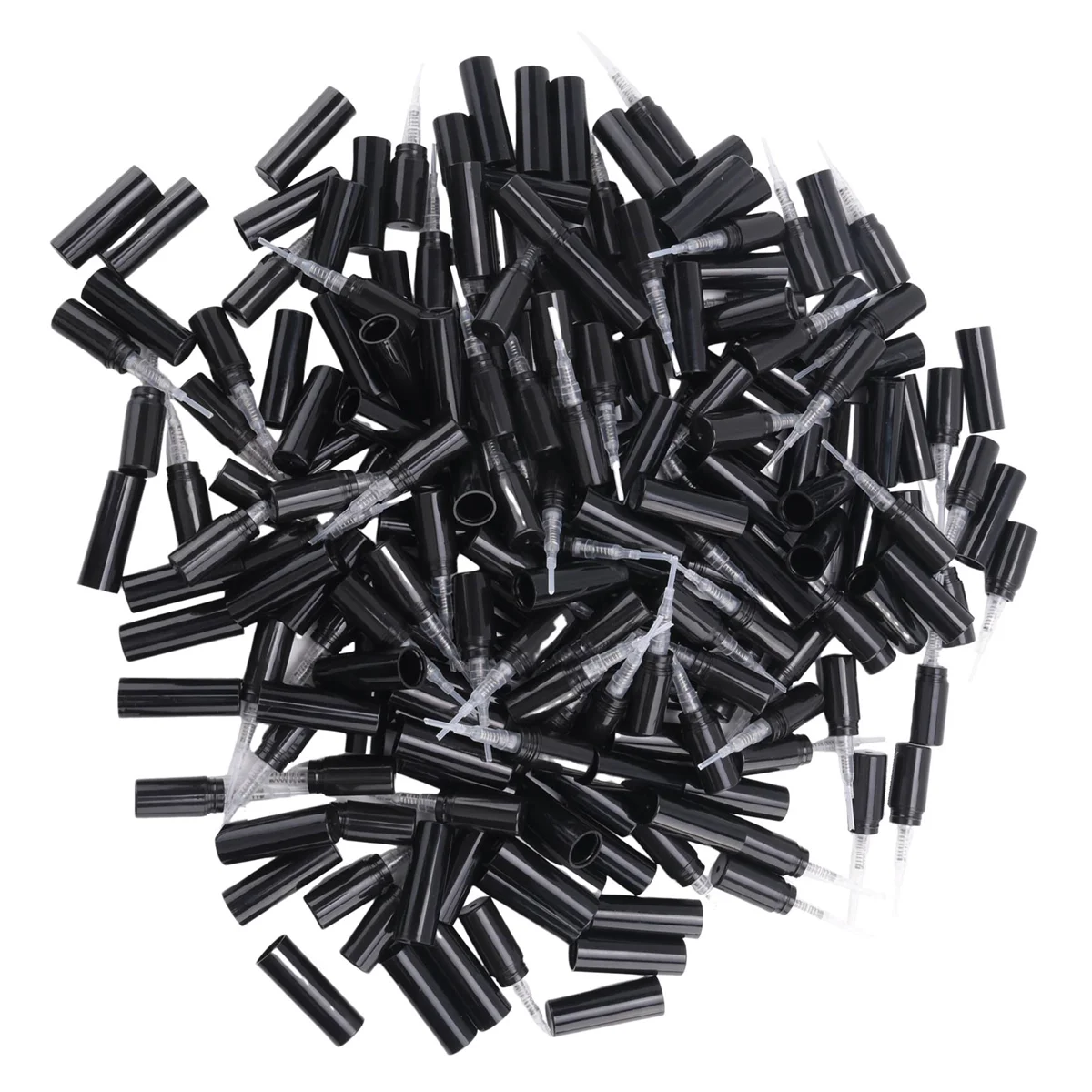 100Pcs / Lot 2Ml Black Plastic Perfume Bottle Sample Sprayer Atomizer Perfume Bottle