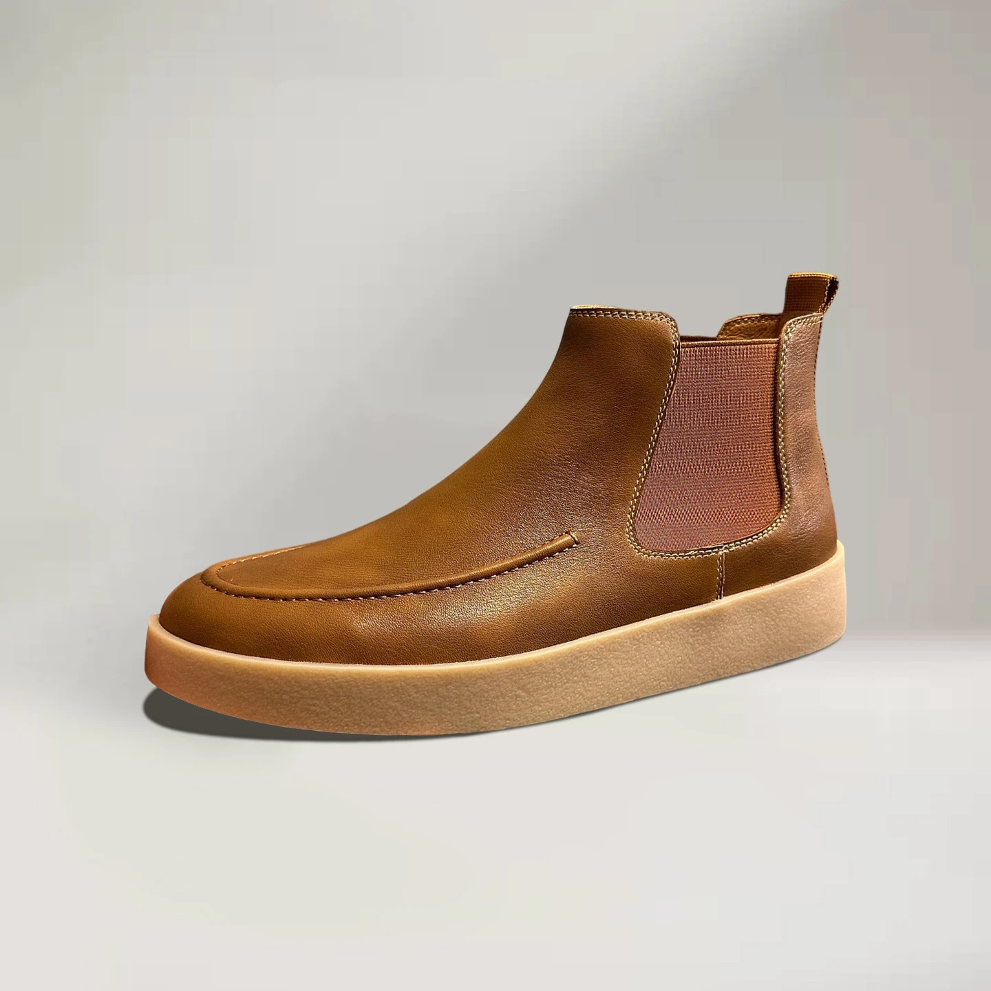 Men's British Vintage Top Grain Cowhide Chelsea Boots 2026 Autumn Chunky Short Ankle Boots | Comfortable Casual Trendy Footwear