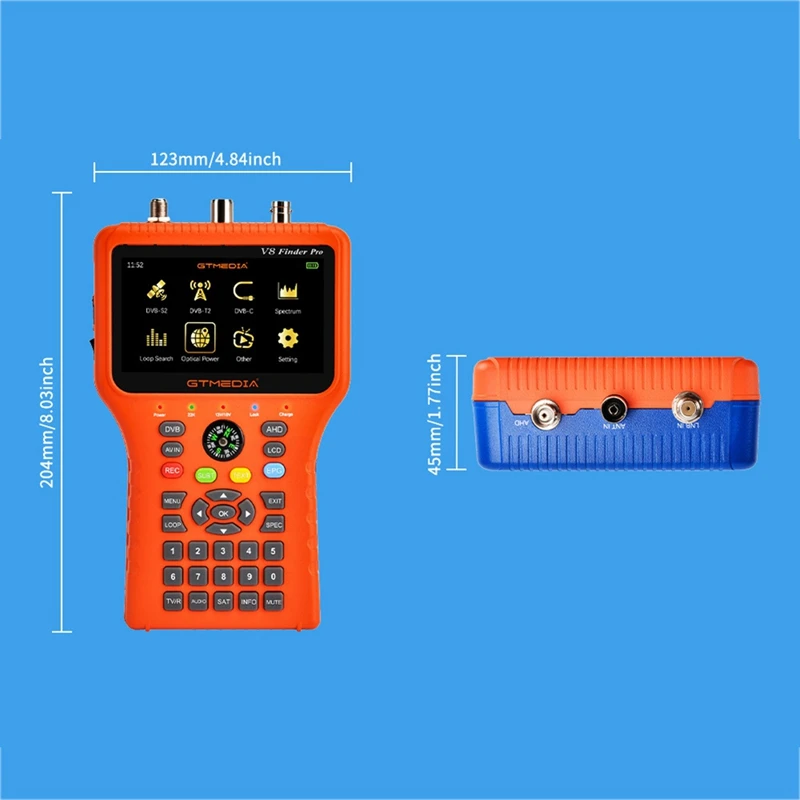 2025 Nuovo GTMEDIA V8 Finder 2 Pro Meter Satellite Signal Finder DVB-S2X/S2/S/T2/T/C/ATSC-C H.265 Calcola Supporta 2.4G