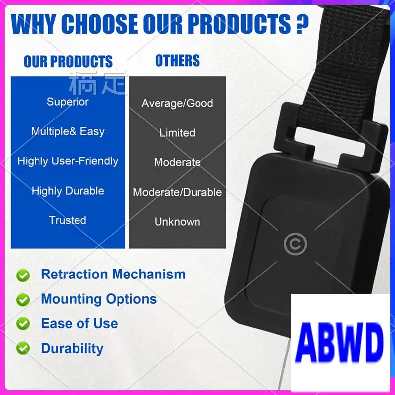 

WD-Easy Pull Back Retractable Carabiner Keychain Ring Extendable Outdoor Reels Clip
