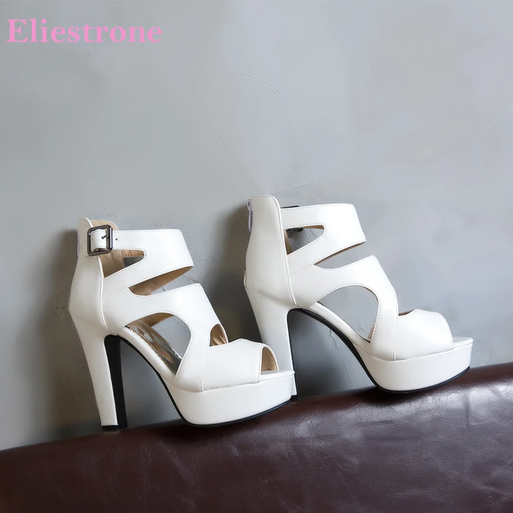 

2026 Summer Fashion Platform High Block Heel Sandals Round Toe Lady Party Shoes Plus Size 11 43 48 50 Non-Slip