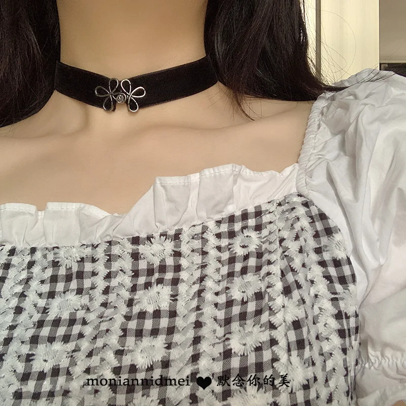 LOLITA Black Dark Girl Punk Niche Collar Girl's Choker Necklace kawaii accessories