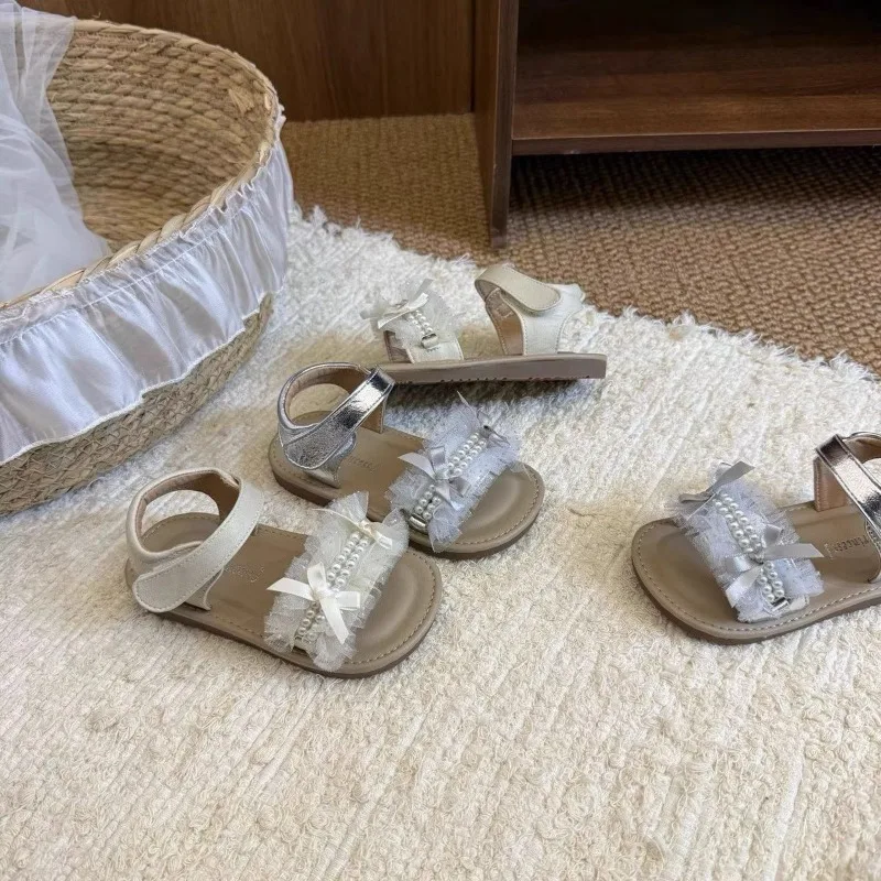 Mädchen-Sandalen Süße Spitze Vielseitige Kinder-Prinzessinnen-Sandalen Offene Zehen Weiche Sohle 2026 Sommer Neue Baby-Lauflernschuhe Rutschfest – Detail 3