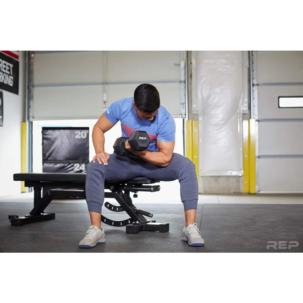 دمبل بمقبض مطاطي من Rep Fitness - مثالي للتدريبات على المرآب البارد - متوفر في الأزواج والأطقم: 5-50 رطلاً، 5-75 رطلاً #4