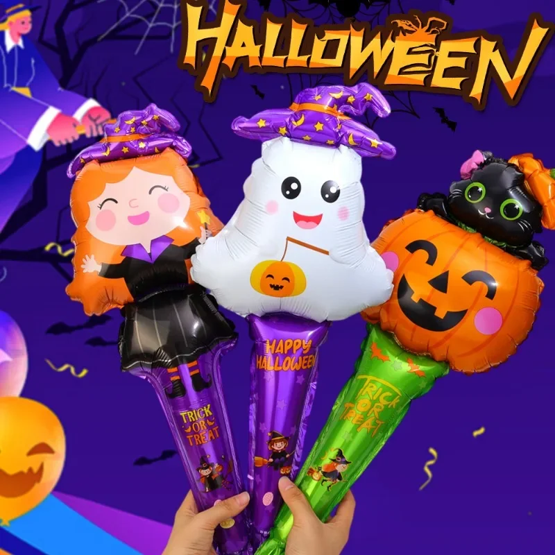 10/20 sztuk Halloween nadmuchiwane balony folia aluminiowa ręczny balon dynia duch czarownica zabawki dla dzieci impreza z okazji Halloween akcesoria