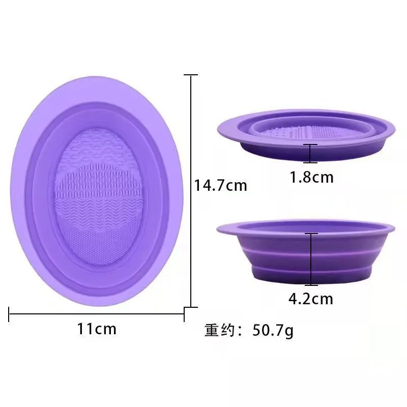 Dobrável Silicone Wash Bowl, Maquiagem Escova Limpador, Puff Em Pó, Egg Wash Pad, Ferramentas