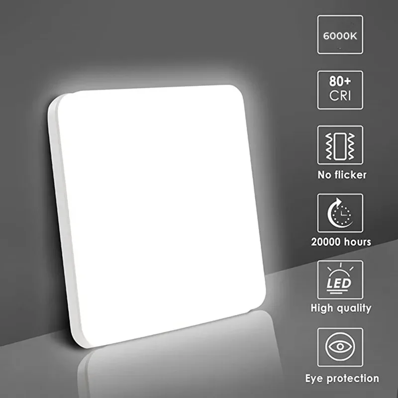 

Modern Led Ceiling Lamp Square Ceiling Lights Warm Cold Lustre 220V 110V 48W36W24W Panel Light Living Room Bedroom Home Lighting