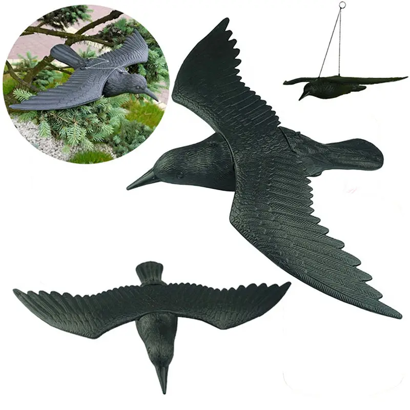 Image of Schwarze Krähe Vogel-Simulation Dekoration Raben-Requisite Halloween-Party Event-Dekoration Künstliches Tiermodell Wohndekor-Zubehör