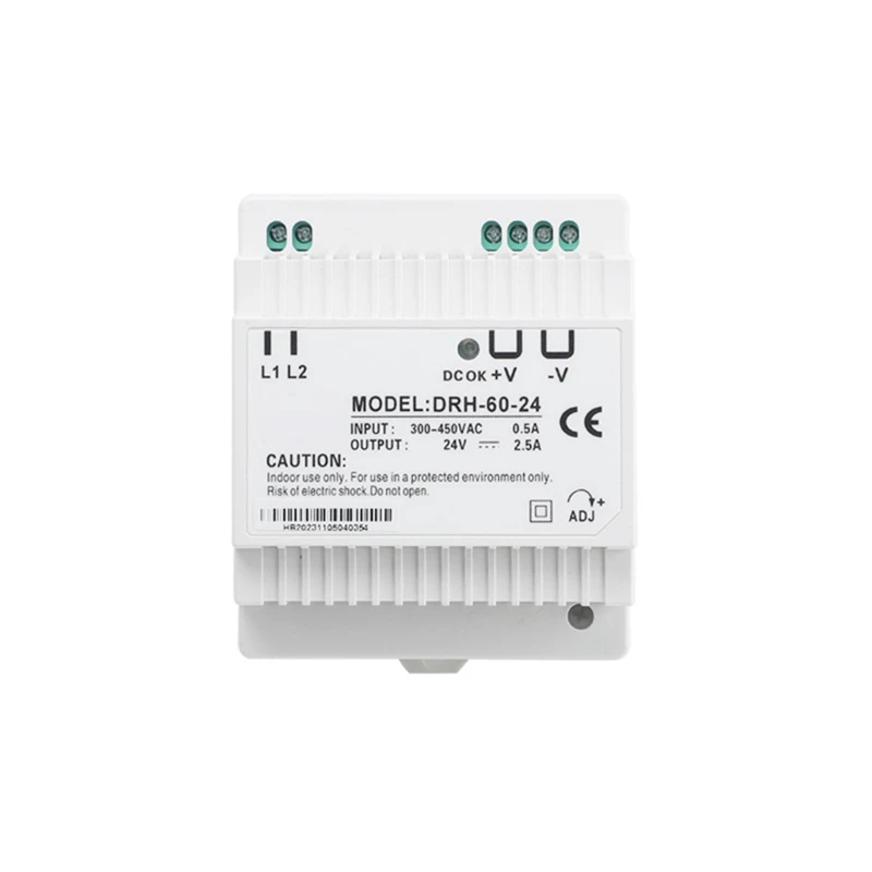 家庭用スイッチング電源スイッチ,DRH-60-24, 60W,シングル出力,24V,産業用DINレール