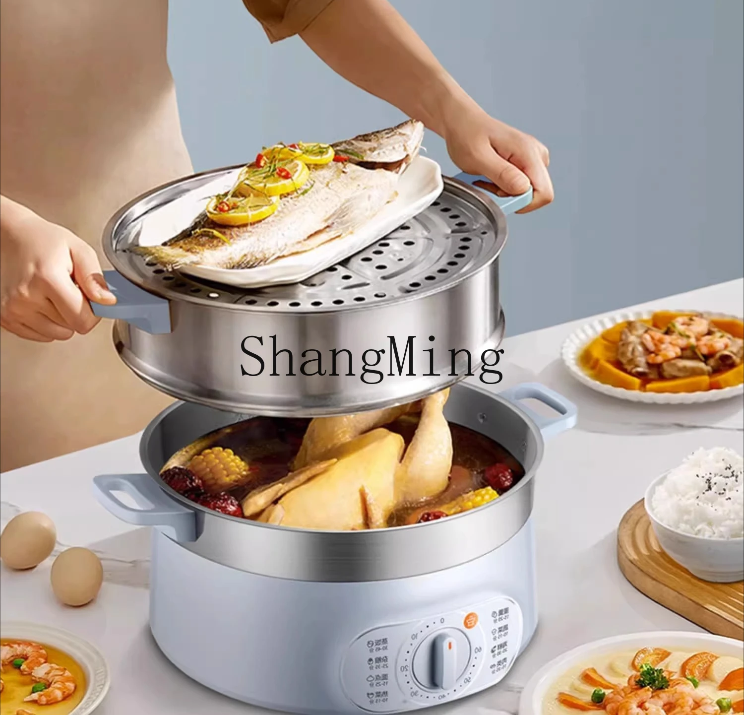 ZYY household multi-functional electric steamer three-layer large-capacity automatic power-off steamer artifact